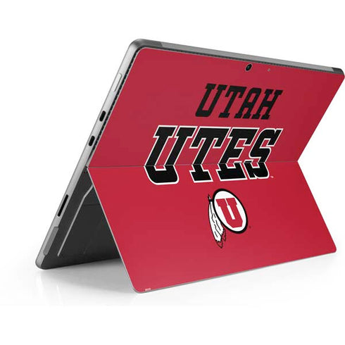 Utah Utes Text on Red Surface Pro 9 Skin