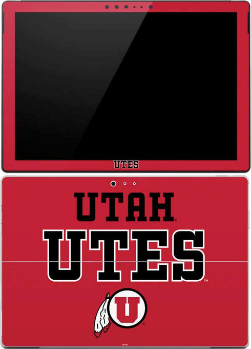 Utah Utes Text on Red Surface Pro (2017) Skin
