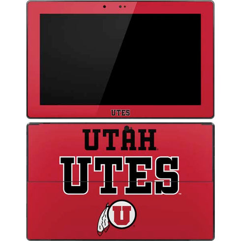 Utah Utes Text on Red Surface Pro Tablet Skin