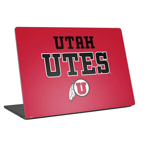 Utah Utes Text on Red Universal Laptop 14in (11.4 x 8.2in) Skin