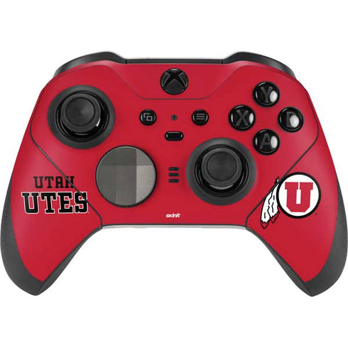 Utah Utes Text on Red Xbox Elite Wireless Controller Series 2 Skin