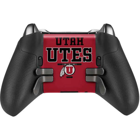 Utah Utes Text on Red Xbox Elite Wireless Controller Series 2 Skin