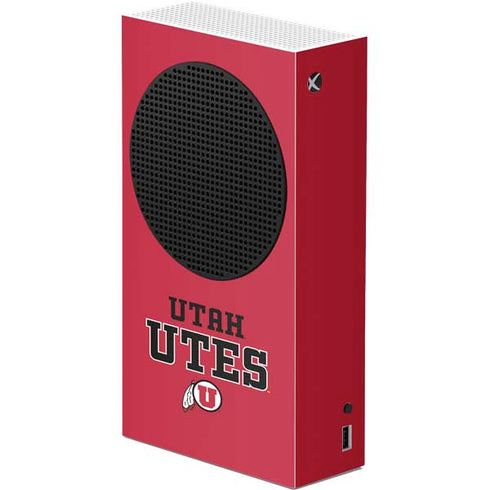 Utah Utes Text on Red Xbox Series S Console Skin