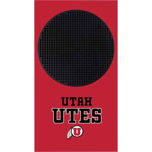 Utah Utes Text on Red Xbox Series S Console Skin
