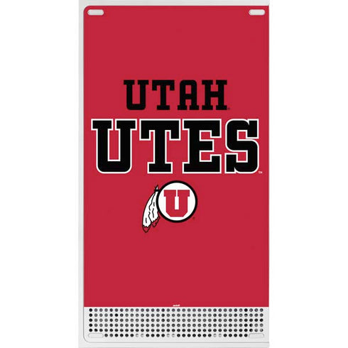 Utah Utes Text on Red Xbox Series S Console Skin