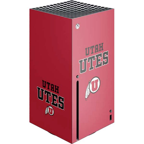 University of Utah Utes Text on Red Xbox Series X Skins