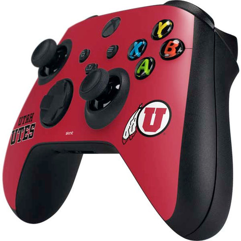 Utah Utes Text on Red Xbox Series X Controller Skin