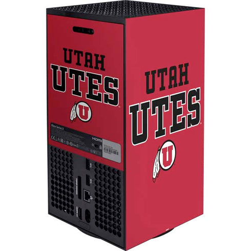 University of Utah Utes Text on Red XBox Series X Digital Edition Bundle Skin