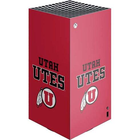University of Utah Utes Text on Red Xbox Series X Skins