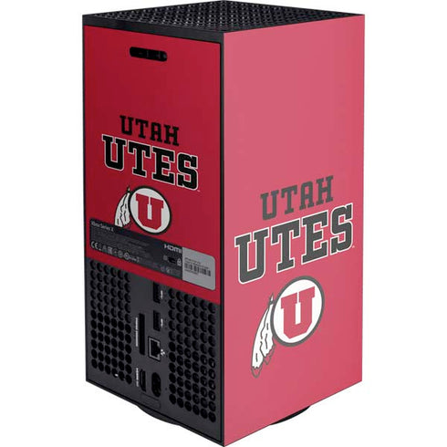 University of Utah Utes Text on Red XBox Series X Digital Edition Console Skin