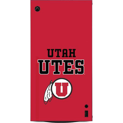 University of Utah Utes Text on Red XBox Series X Digital Edition Console Skin