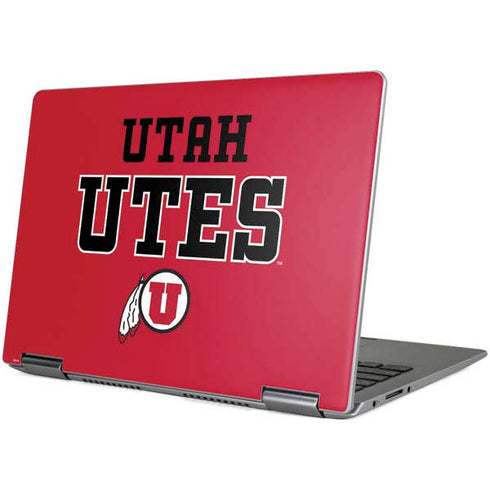 Utah Utes Text on Red Yoga 710 14in Skin