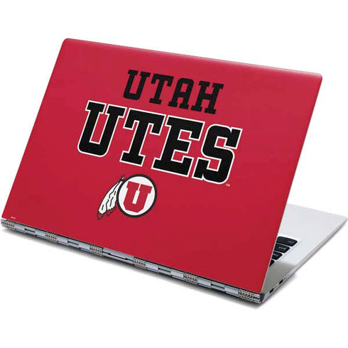 Utah Utes Text on Red Yoga 910 2-in-1 14in Touch-Screen Skin