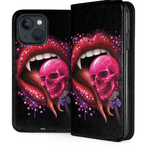 Vampire Skull Lollypop by Sarah Richter iPhone 14 Folio Case