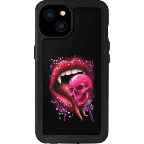 Vampire Skull Lollypop by Sarah Richter iPhone 15 Plus Waterproof Case