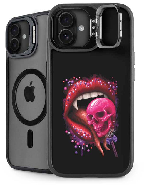 Vampire Skull Lollypop by Sarah Richter iPhone 16 Kickstand Case