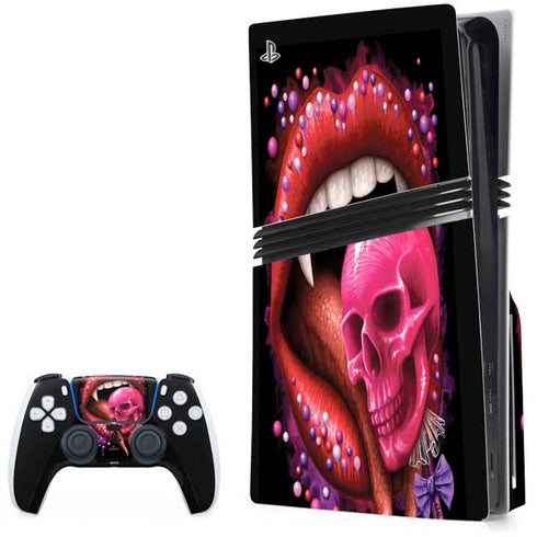 Vampire Skull Lollypop by Sarah Richter PS5 Pro Disk Bundle Skin