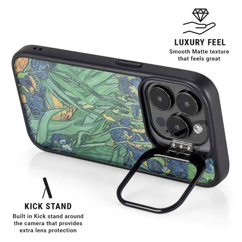 Van Gogh - Irises by Van Gogh iPhone 15 Pro Kickstand Case