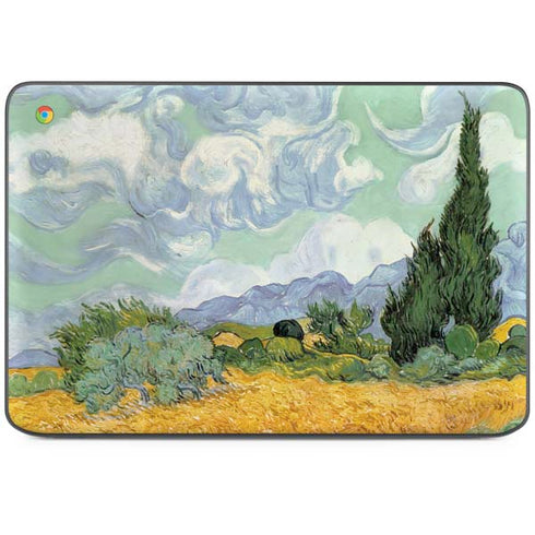 van Gogh - Wheatfield with Cypresses by Van Gogh HP Chromebook Skin