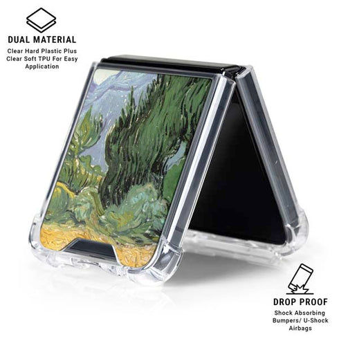 van Gogh - Wheatfield with Cypresses by Van Gogh Galaxy Z Flip6 Clear Case