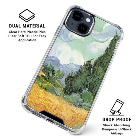 van Gogh - Wheatfield with Cypresses by Van Gogh iPhone 15 Clear Case