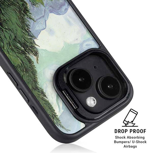 van Gogh - Wheatfield with Cypresses by Van Gogh iPhone 15 Kickstand Case