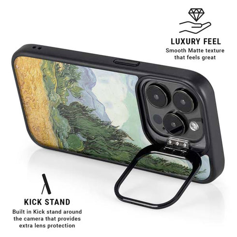 van Gogh - Wheatfield with Cypresses by Van Gogh iPhone 15 Pro Max Kickstand Case