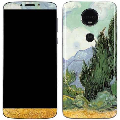 van Gogh - Wheatfield with Cypresses by Van Gogh Moto E5 Plus Skin