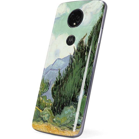 van Gogh - Wheatfield with Cypresses by Van Gogh Moto E5 Plus Skin