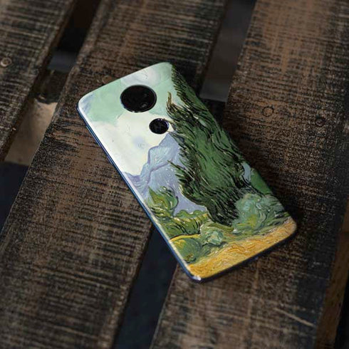 van Gogh - Wheatfield with Cypresses by Van Gogh Moto E5 Plus Skin