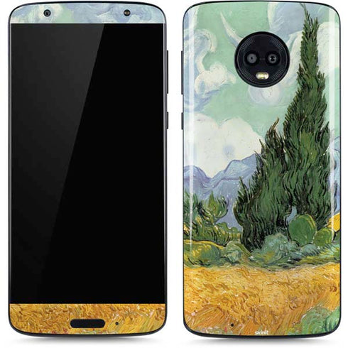 van Gogh - Wheatfield with Cypresses by Van Gogh Moto G6 Skin