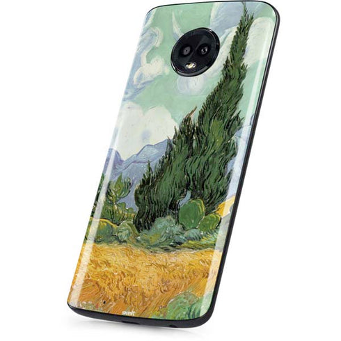 van Gogh - Wheatfield with Cypresses by Van Gogh Moto G6 Skin