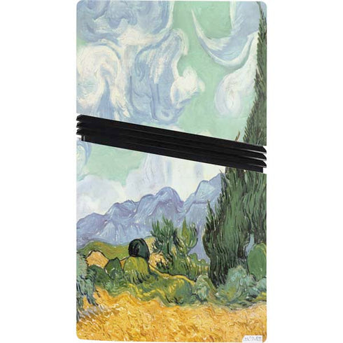 van Gogh - Wheatfield with Cypresses by Van Gogh PS5 Pro Console Skin