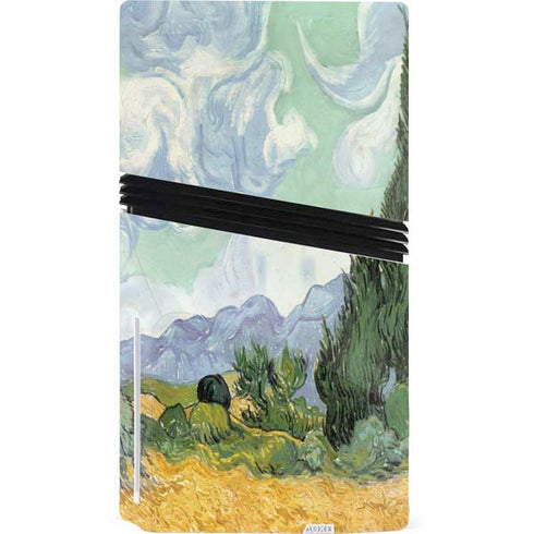 van Gogh - Wheatfield with Cypresses by Van Gogh PS5 Pro Disk Bundle Skin