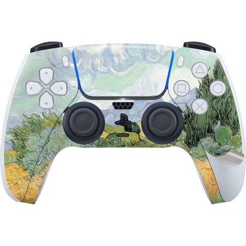 van Gogh - Wheatfield with Cypresses by Van Gogh PS5 Pro Disk Bundle Skin