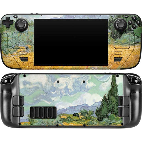 van Gogh - Wheatfield with Cypresses by Van Gogh Steam Deck Handheld Gaming Computer OLED Skin