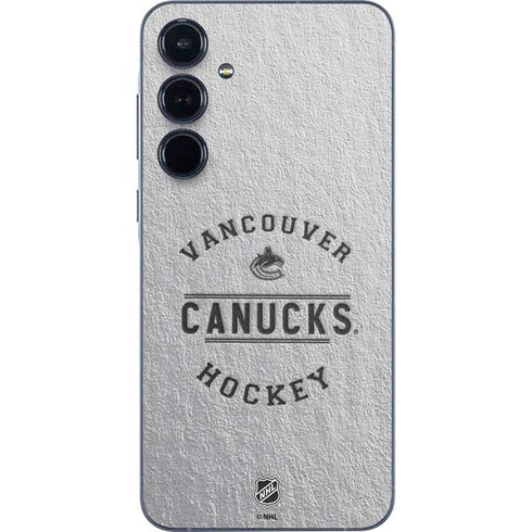 NHL Vancouver Canucks Black Text Galaxy A35 5G Skin