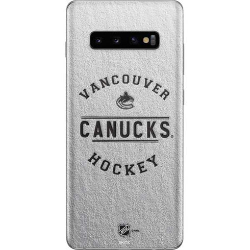 NHL Vancouver Canucks Black Text Galaxy S10 Plus Skin