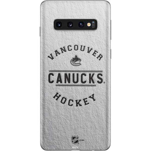 NHL Vancouver Canucks Black Text Galaxy S10 Skin