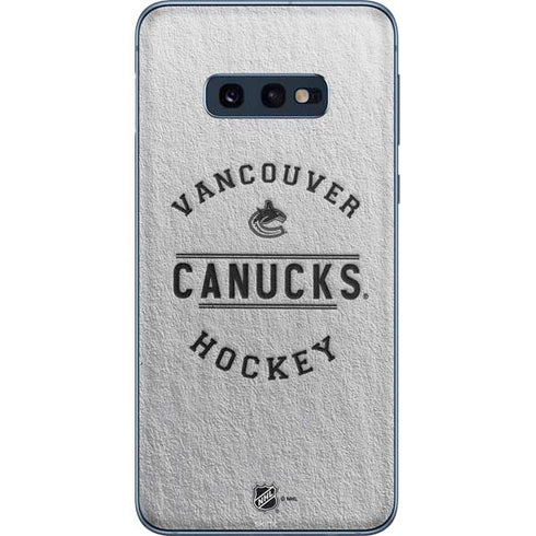 NHL Vancouver Canucks Black Text Galaxy S10e Skin