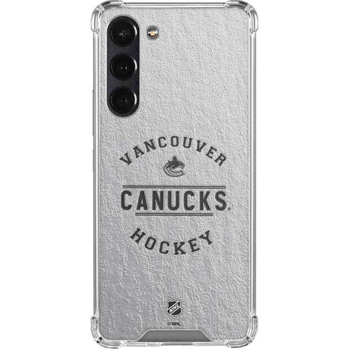 NHL Vancouver Canucks Black Text Galaxy S24 FE Clear Case