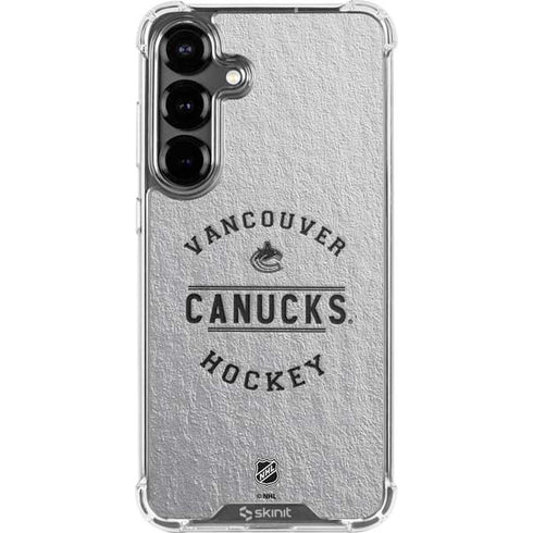 NHL Vancouver Canucks Black Text Galaxy S26 Clear Case
