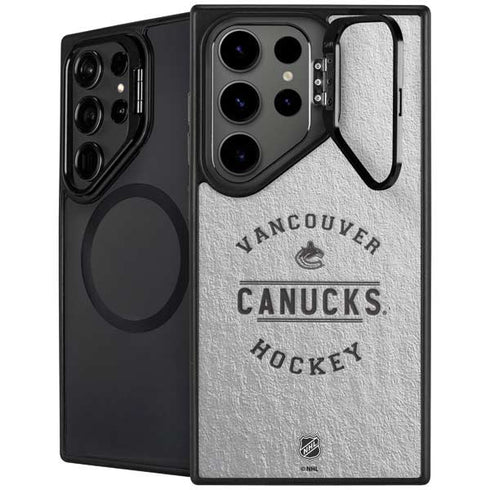 NHL Vancouver Canucks Black Text Galaxy S26 Ultra Kickstand Case