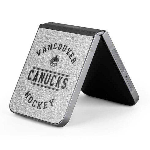 NHL Vancouver Canucks Black Text Galaxy Z Flip6 Skin