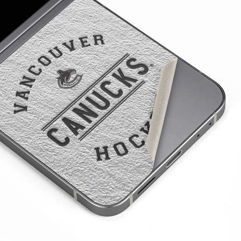 NHL Vancouver Canucks Black Text Galaxy Z Flip6 Skin