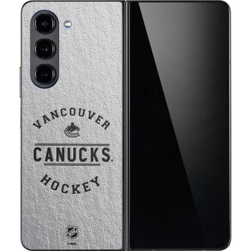 NHL Vancouver Canucks Black Text Galaxy Z Fold5 5G Skin