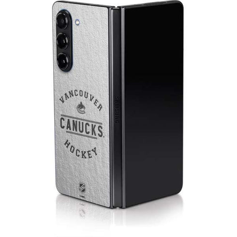 NHL Vancouver Canucks Black Text Galaxy Z Fold5 5G Skin
