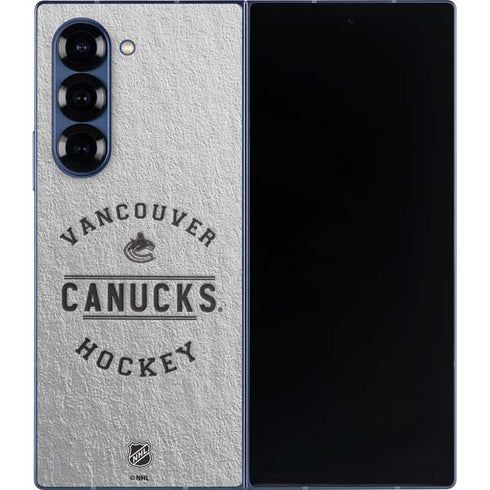 NHL Vancouver Canucks Black Text Galaxy Z Fold6 Skin