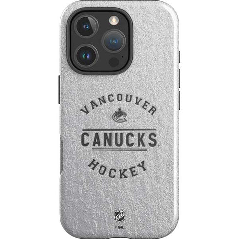 NHL Vancouver Canucks Black Text iPhone 16 Pro Impact Case