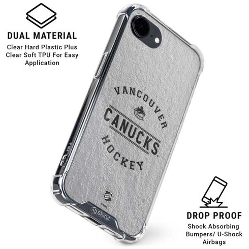 NHL Vancouver Canucks Black Text iPhone 16e Clear Case